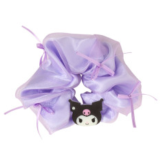 Japan Sanrio Original Scrunchie - Kuromi : Pearl Marble Ribbon Purple
