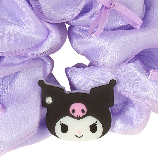 Japan Sanrio Original Scrunchie - Kuromi : Pearl Marble Ribbon Purple - 2