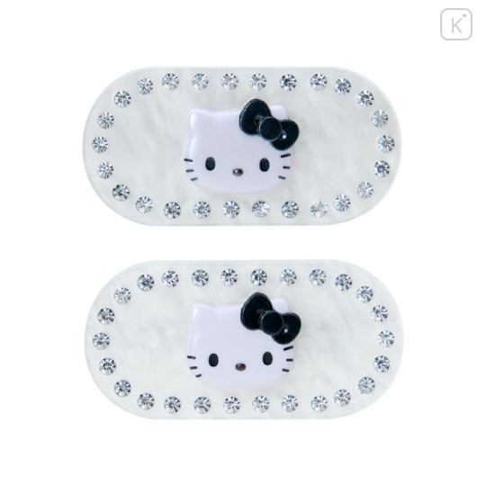 Japan Sanrio Original Hair Clip Set - Hello Kitty : Sparkling Stone Pearl Marble - 2