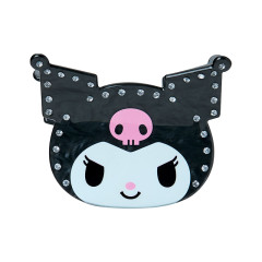 Japan Sanrio Original Hair Claw Clip - Kuromi : Face Sparkling Stone Pearl Marble