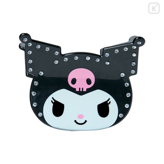 Japan Sanrio Original Hair Claw Clip - Kuromi : Face Sparkling Stone Pearl Marble - 2