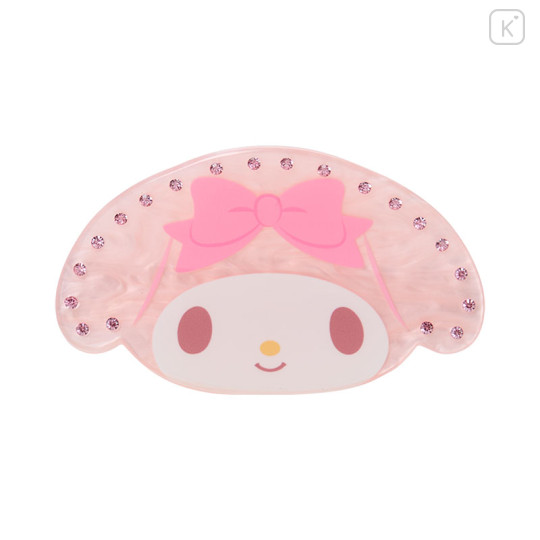 Japan Sanrio Original Hair Claw Clip - My Melody : Face Sparkling Stone Pearl Marble - 1
