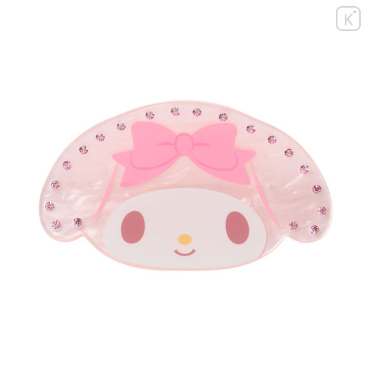 Japan Sanrio Original Hair Claw Clip - My Melody : Face Sparkling Stone Pearl Marble - 2