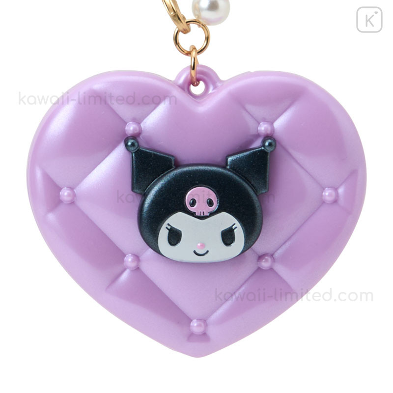 Japan Sanrio Original Heart-shaped Compact Mirror with Bead Charm