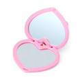Japan Sanrio Original Heart-Shaped Compact Mirror with Bead Charm - My Melody : Elegant Quilted - 4