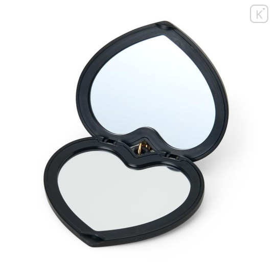 Japan Sanrio Original Heart-Shaped Compact Mirror with Bead Charm - Hello Kitty : Elegant Quilted - 4