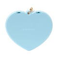 Japan Sanrio Original Heart-Shaped Compact Mirror with Bead Charm - Cinnamoroll : Elegant Quilted - 3