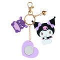 Japan Sanrio Acrylic Keychain Bag Charm with Mirror - Kuromi & Baku : Glitter Pearl Marble - 2
