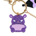 Japan Sanrio Acrylic Keychain Bag Charm with Mirror - Kuromi & Baku : Glitter Pearl Marble - 4