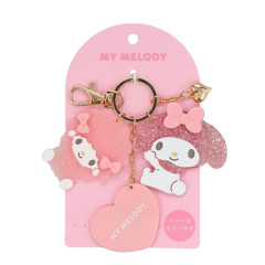 Japan Sanrio Acrylic Keychain Bag Charm with Mirror - My Melody & My Sweet Piano : Glitter Pearl Marble