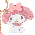 Japan Sanrio Acrylic Keychain Bag Charm with Mirror - My Melody & My Sweet Piano : Glitter Pearl Marble - 3