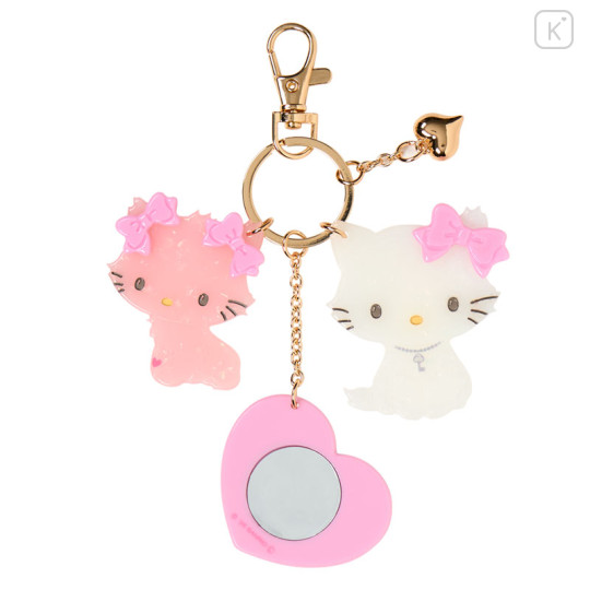 Japan Sanrio Acrylic Keychain Bag Charm with Mirror - Charmmy Kitty : Glitter Pearl Marble - 2