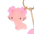 Japan Sanrio Acrylic Keychain Bag Charm with Mirror - Charmmy Kitty : Glitter Pearl Marble - 4