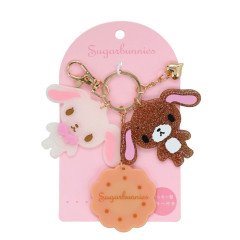 Japan Sanrio Acrylic Keychain Bag Charm with Mirror - Sugarbunnies : Glitter Pearl Marble