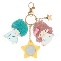 Japan Sanrio Acrylic Keychain Bag Charm with Mirror - Little Twin Stars : Glitter Pearl Marble - 2