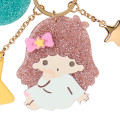 Japan Sanrio Acrylic Keychain Bag Charm with Mirror - Little Twin Stars : Glitter Pearl Marble - 4