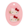 Japan Sanrio Acrylic Hair Clip Set - Hello Kitty : Glitter - 1
