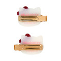 Japan Sanrio Acrylic Hair Clip Set - Hello Kitty : Glitter - 3