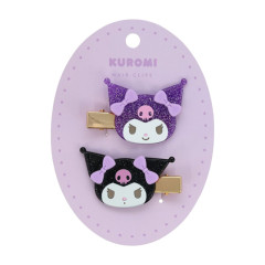 Japan Sanrio Acrylic Hair Clip Set - Kuromi : Glitter