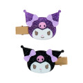 Japan Sanrio Acrylic Hair Clip Set - Kuromi : Glitter - 2