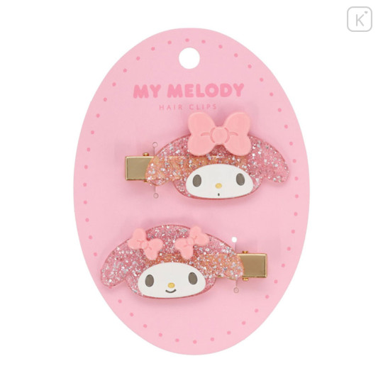 Japan Sanrio Acrylic Hair Clip Set - My Melody : Glitter - 1