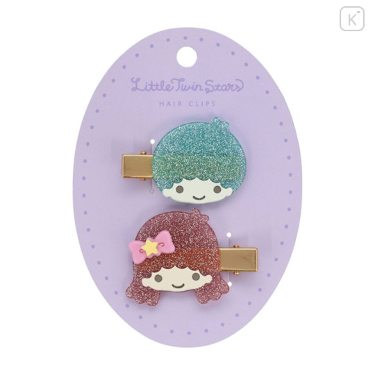 Japan Sanrio Acrylic Hair Clip Set - Little Twin Stars : Glitter - 1