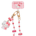 Japan Sanrio Original Phone Shoulder Strap - Hello Kitty : Bead Ribbon Charm - 3