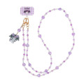 Japan Sanrio Original Phone Shoulder Strap - Kuromi : Bead Ribbon Charm - 2