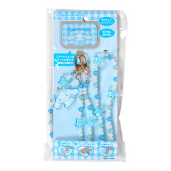 Japan Sanrio Original Phone Shoulder Strap - Cinnamoroll : Bead Ribbon Charm