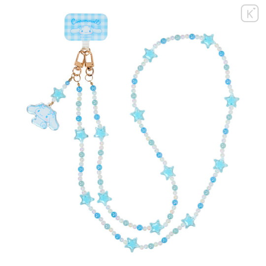 Japan Sanrio Original Phone Shoulder Strap - Cinnamoroll : Bead Ribbon Charm - 2