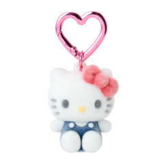 Japan Sanrio Original Mini Flocked Mascot Holder Bag Charm - Hello Kitty : Mini Sanrio Celebrating Shop 55th Anniversary