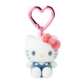 Japan Sanrio Original Mini Flocked Mascot Holder Bag Charm - Hello Kitty : Mini Sanrio Celebrating Shop 55th Anniversary - 1