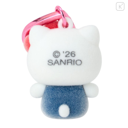 Japan Sanrio Original Mini Flocked Mascot Holder Bag Charm - Hello Kitty : Mini Sanrio Celebrating Shop 55th Anniversary - 3