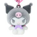 Japan Sanrio Original Mini Flocked Mascot Holder Bag Charm - Kuromi : Mini Sanrio Celebrating Shop 55th Anniversary - 2