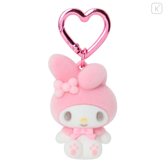 Japan Sanrio Original Mini Flocked Mascot Holder Bag Charm - My Melody : Mini Sanrio Celebrating Shop 55th Anniversary - 1