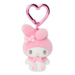 Japan Sanrio Original Mini Flocked Mascot Holder Bag Charm - My Melody : Mini Sanrio Celebrating Shop 55th Anniversary