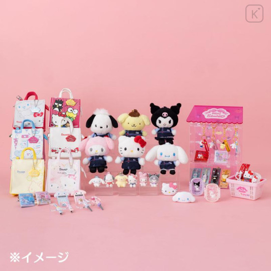 Japan Sanrio Original Mini Flocked Mascot Holder Bag Charm - My Melody : Mini Sanrio Celebrating Shop 55th Anniversary - 4