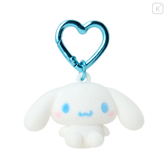 Japan Sanrio Original Mini Flocked Mascot Holder Bag Charm - Cinnamoroll : Mini Sanrio Celebrating Shop 55th Anniversary - 1