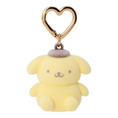 Japan Sanrio Original Mini Flocked Mascot Holder Bag Charm - Pompompurin : Mini Sanrio Celebrating Shop 55th Anniversary