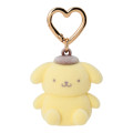 Japan Sanrio Original Mini Flocked Mascot Holder Bag Charm - Pompompurin : Mini Sanrio Celebrating Shop 55th Anniversary - 1