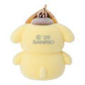 Japan Sanrio Original Mini Flocked Mascot Holder Bag Charm - Pompompurin : Mini Sanrio Celebrating Shop 55th Anniversary - 3