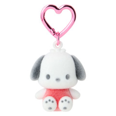 Japan Sanrio Original Mini Flocked Mascot Holder Bag Charm - Pochacco : Mini Sanrio Celebrating Shop 55th Anniversary
