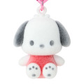 Japan Sanrio Original Mini Flocked Mascot Holder Bag Charm - Pochacco : Mini Sanrio Celebrating Shop 55th Anniversary - 2