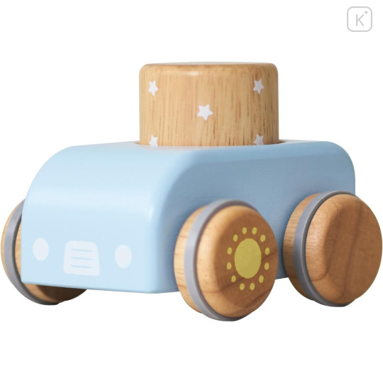 Japan Miffy Wooden Sky Blue Handcar with Sound Blocks Toy - 1