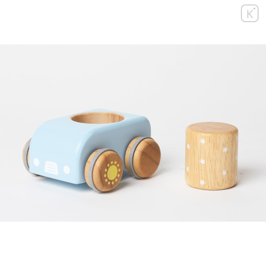 Japan Miffy Wooden Sky Blue Handcar with Sound Blocks Toy - 6