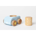 Japan Miffy Wooden Sky Blue Handcar with Sound Blocks Toy - 6