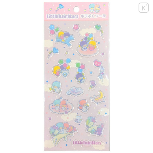 Japan Sanrio Glitter Sticker - Little Twin Stars : Sky - 1