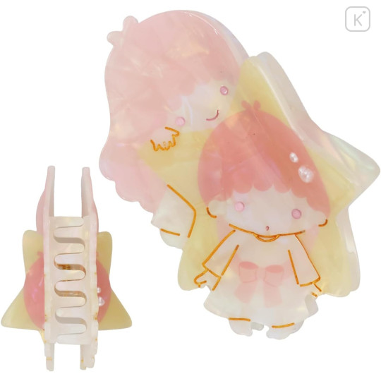 Japan Sanrio Vance Clip - Little Twin Stars : Baby Pink Shell Holographic - 1