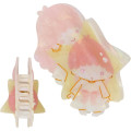 Japan Sanrio Vance Clip - Little Twin Stars : Baby Pink Shell Holographic - 1