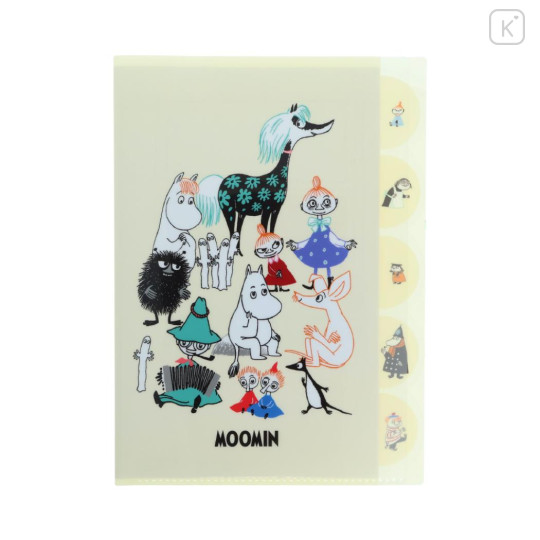 Japan Moomin 5 Pockets A4 Clear File - Friends Light Yellow - 1